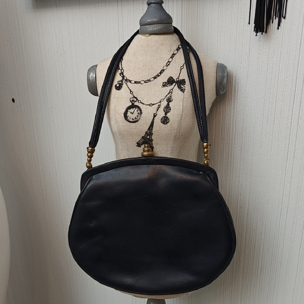 Vintage Michel By Coronet Black Leather Bag